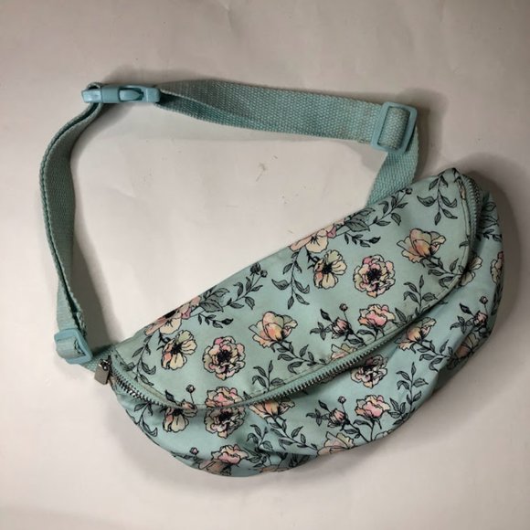 No Boundaries Mint Green Floral Fanny Pack / Waist Pack - Picture 1 of 4